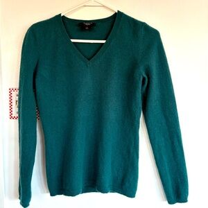 Ann Taylor cashmere teal v neck sweater